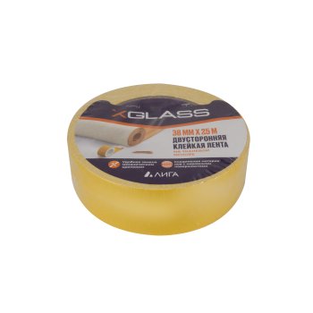 Лента двусторонняя XGLASS 38 мм x 25м на тканевой основе белый