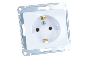 Розетка силовая встраиваемая Schneider Electric Glossa с заземлением белый