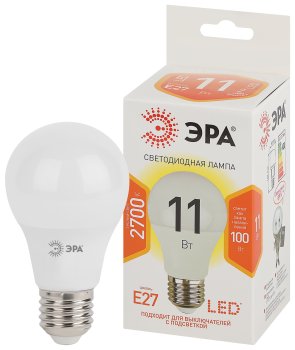 Лампа светодиодная Эра E27 11Вт 2700К теплый белый свет