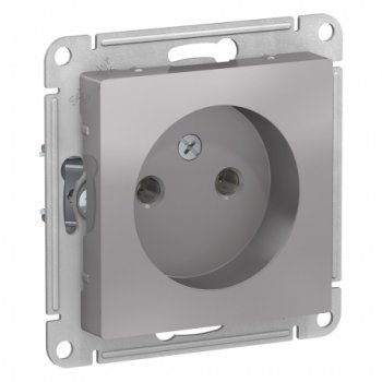 Розетка силовая встраиваемая Schneider Electric AtlasDesign без заземления алюминий