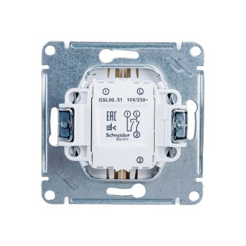 Выключатель встраиваемый Schneider Electric Glossa 2 кл. титан без подсветки
