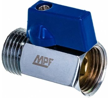 Кран шаровый мини ручка - флажок 1/2" внутренний-наружный латунь