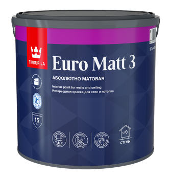 Краска водно-дисперсионная Tikkurila Euro Matt 3 основа для колеровки основа А 2,7 л