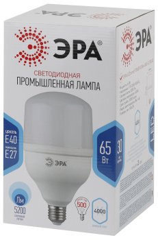 Лампа светодиодная Эра E27/E40 65Вт 4000К нейтральный белый свет