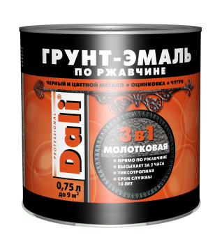 Грунт-эмаль Dali по ржавчине молотковая бронзовая 0,75 л