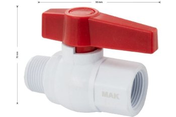 Кран шаровый ручка - рычаг 3/4" ВН-НР ABS пластик