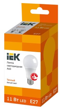 Лампа светодиодная IEK E27 11Вт 3000К теплый белый свет