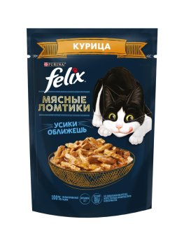 Лакомство  для кошек Felix Мясные ломтики 75г