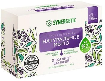 Мыло туалетное Synergetic 90г Эвкалипт/Шалфей нет нет 1шт.