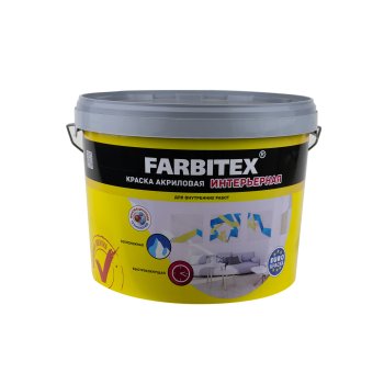 Краска водно-дисперсионная ABC-Farben FARBITEX интерьерная белая 13 кг
