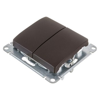 Выключатель встраиваемый Schneider Electric Glossa 2 кл. шоколад без подсветки