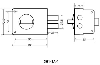 Замок накладной Аллюр 3Н1-3А-1