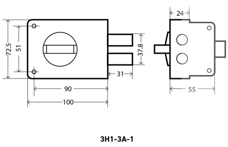 Замок накладной Аллюр 3Н1-3А-1