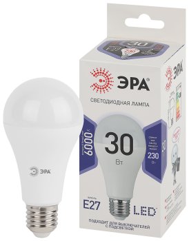 Лампа светодиодная Эра E27 30Вт 6000К холодный белый свет