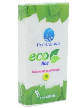 Платочки бумажные РУСАЛОЧКА 10 шт мята