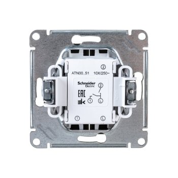 Выключатель встраиваемый Schneider Electric AtlasDesign 2 кл. карбон без подсветки