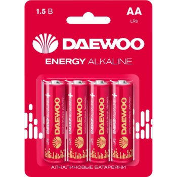 Батарейка щелочная DAEWOO ENERGY Alkaline AA 4шт/уп.