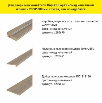 Дверь межкомнатная Duplex 0 орех номад коньячный 600х2000 мм