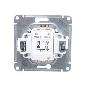 Выключатель встраиваемый Schneider Electric Glossa 2 кл. бежeвый без подсветки