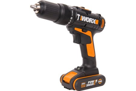 Дрель-шуруповерт аккумуляторная Worx WX371.1 Li-lon 20В 2x2Ач 40Нм