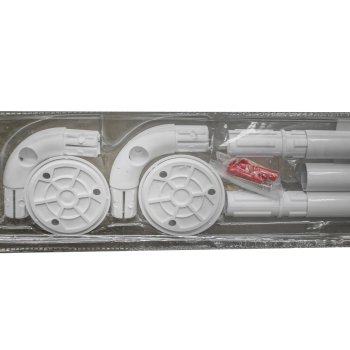 Карниз для ванной угловой 80 - 80 см нержавеющая сталь цвет белый