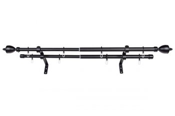 Карниз кованый телескоп двухрядный 160-300 черный