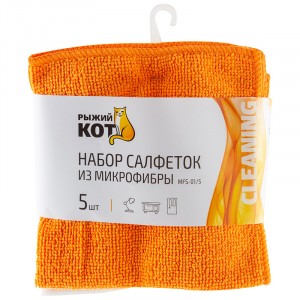 Набор салфеток для уборки Gloria Oval Рыжий кот 30х 30 см 5 шт.