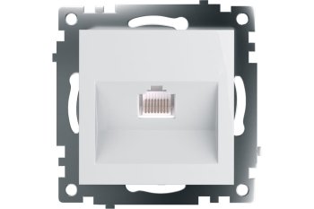 Розетка RJ45 категория 5е встраиваемая STEKKER Катрин белый