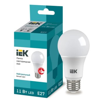Лампа светодиодная IEK E27 11Вт 4000К нейтральный белый свет
