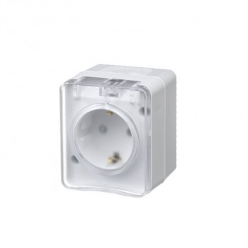 Розетка силовая накладная Schneider Electric AtlasDesign Profi54 с заземлением белый