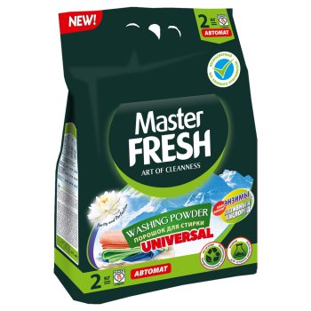 Стиральный порошок Master Fresh Биоразлагаемый для всех типов стирки 2 кг для всех видов ткани