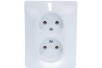 Розетка силовая двойная встраиваемая Schneider Electric Glossa без заземления белый