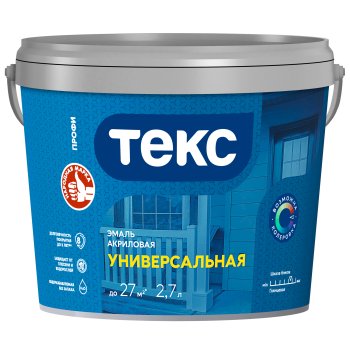 Эмаль акриловая универсальная Профи Текс белая 2,7 л