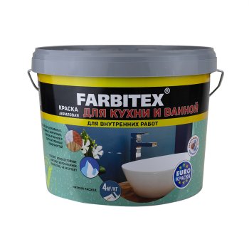 Краска водно-дисперсионная ABC-Farben FARBITEX для кухни и ванной белая 13 кг