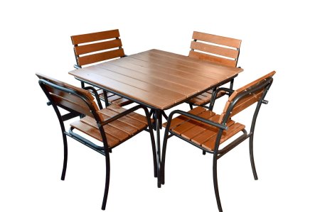 Комплект садовой мебели WOOD стол, 4 кресла