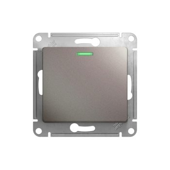 Выключатель встраиваемый Schneider Electric Glossa 1 кл. платина с подсветкой