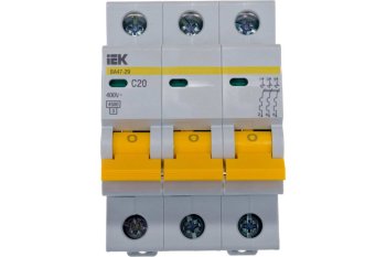 Автоматический выключатель IEK ВА 47-29 3P 20А хар-ка C 4,5кА