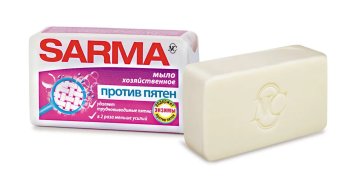 Мыло хозяйственное Sarma 140г Против пятен 1шт.