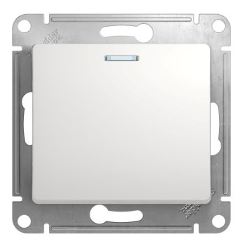 Выключатель встраиваемый Schneider Electric Glossa 1 кл. белый с подсветкой