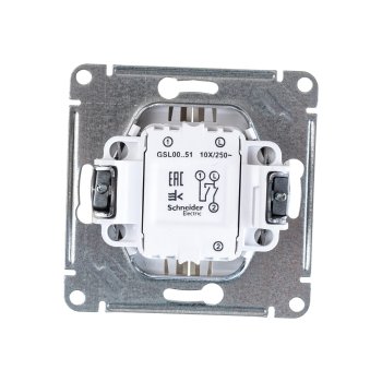 Выключатель встраиваемый Schneider Electric Glossa 2 кл. платина без подсветки