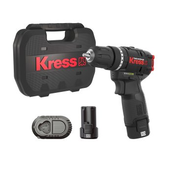 Дрель-шуруповерт аккумуляторная KRESS KUC12 Li-lon 12В 2x2Ач 40Нм