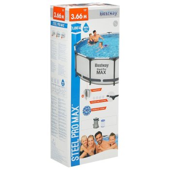 Бассейн каркасный Bestway Steel Pro 366х366х100 см 9 150 л