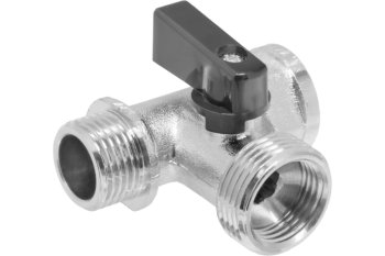 Кран шаровый ручка - флажок 1/2" х 3/4" х 1/2" ВН-НР-НР латунь