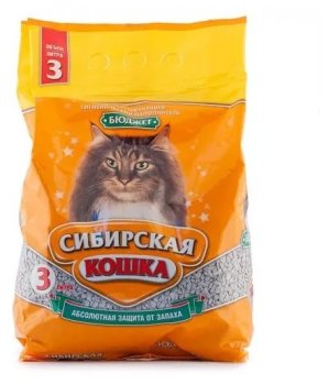 Наполнитель минеральный Сибирская кошка Бюджет 3 л