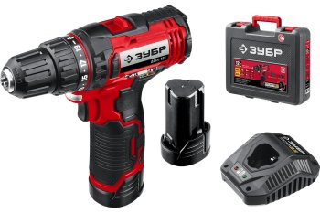 Дрель-шуруповерт аккумуляторная Зубр ДШЛ-125-22 Li-lon 12В 2x1,3Ач 25Нм