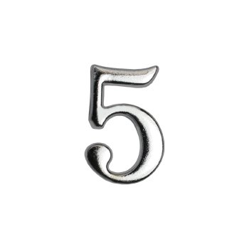 Цифра дверная №5 хром металл