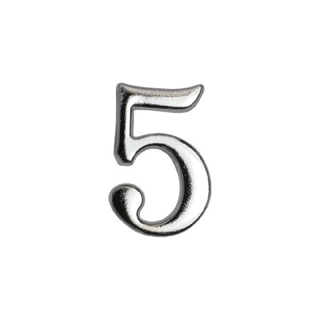 Цифра дверная №5 хром металл