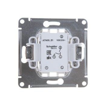 Выключатель встраиваемый Schneider Electric AtlasDesign 2 кл. белый без подсветки