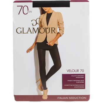 Колготки Glamour Велюр цвет черный 70 den р.2