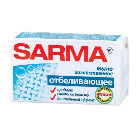 Мыло хозяйственное Sarma 140г Отбеливающее 1шт.